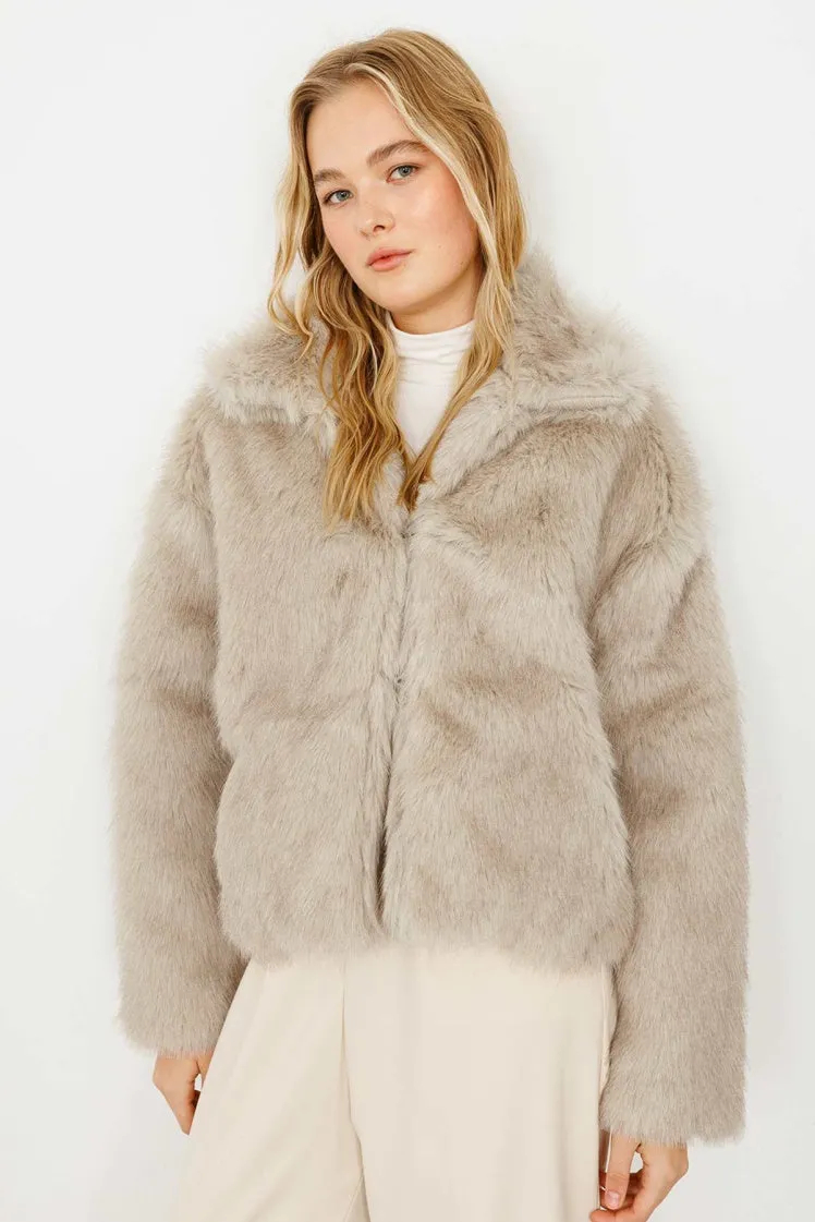 Faux Grey Fur Jacket – Elegance and Comfort Combined