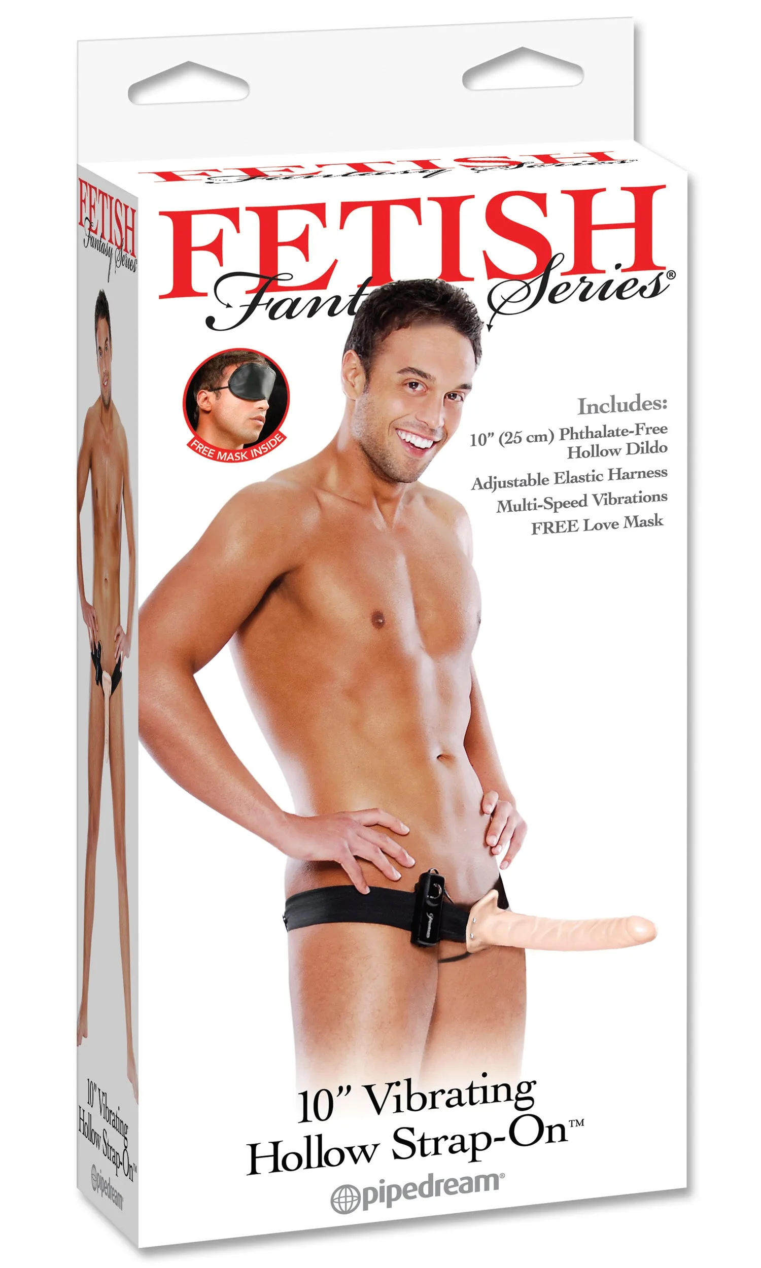 Fetish Fantasy Series 10&quot; Vibrating Hollow Strap-on - Flesh*