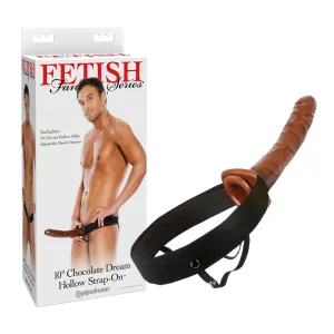 Fetish Fantasy Series Chocolate Dream Hollow Strap-On Dildo 10in - Chocolate