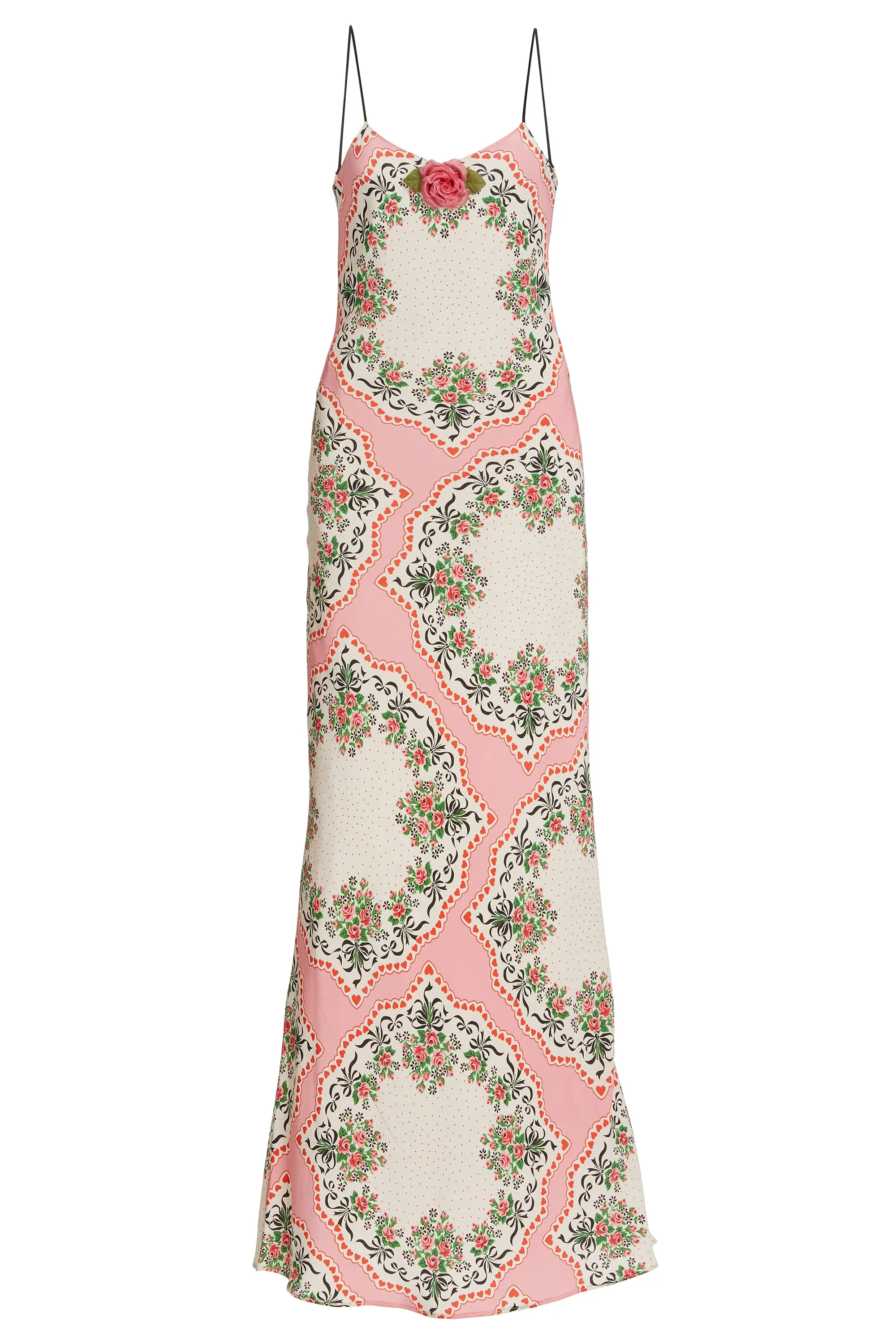 Floral Bouquet Silk Slip Dress