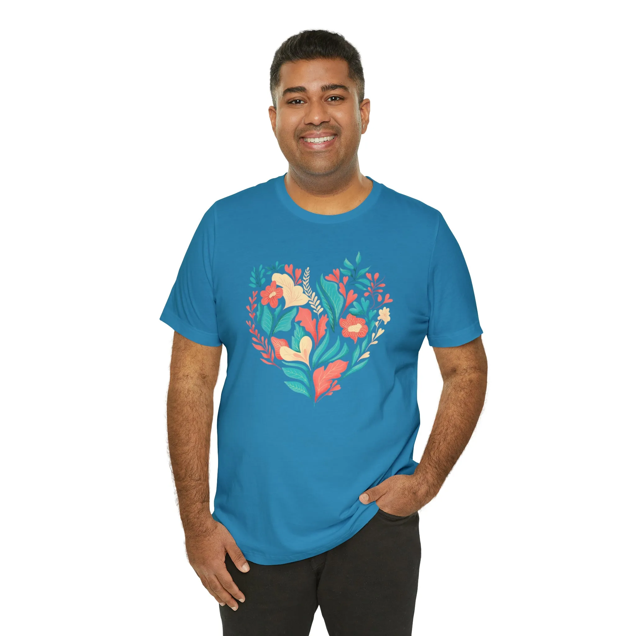 Flower Heart T-Shirt | Love Ya Mom Tee |  Bella Canvas 3001 Unisex |  Mother Short Sleeve Tshirt