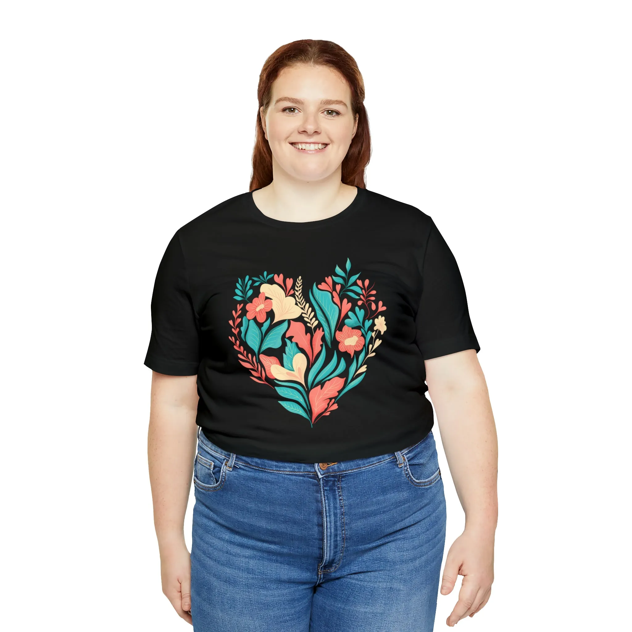 Flower Heart T-Shirt | Love Ya Mom Tee |  Bella Canvas 3001 Unisex |  Mother Short Sleeve Tshirt