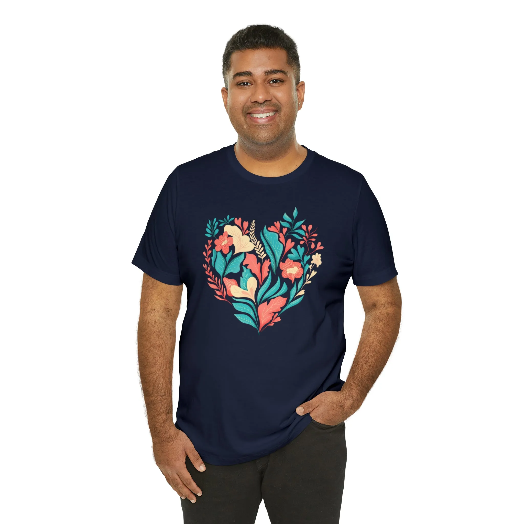 Flower Heart T-Shirt | Love Ya Mom Tee |  Bella Canvas 3001 Unisex |  Mother Short Sleeve Tshirt