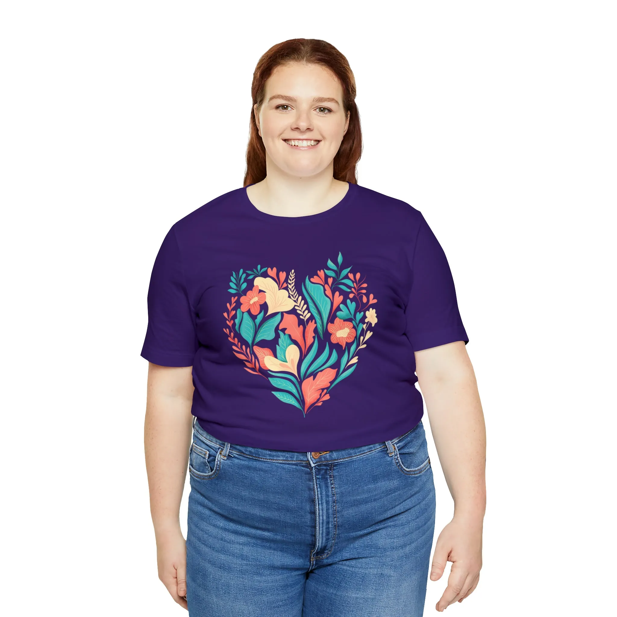Flower Heart T-Shirt | Love Ya Mom Tee |  Bella Canvas 3001 Unisex |  Mother Short Sleeve Tshirt