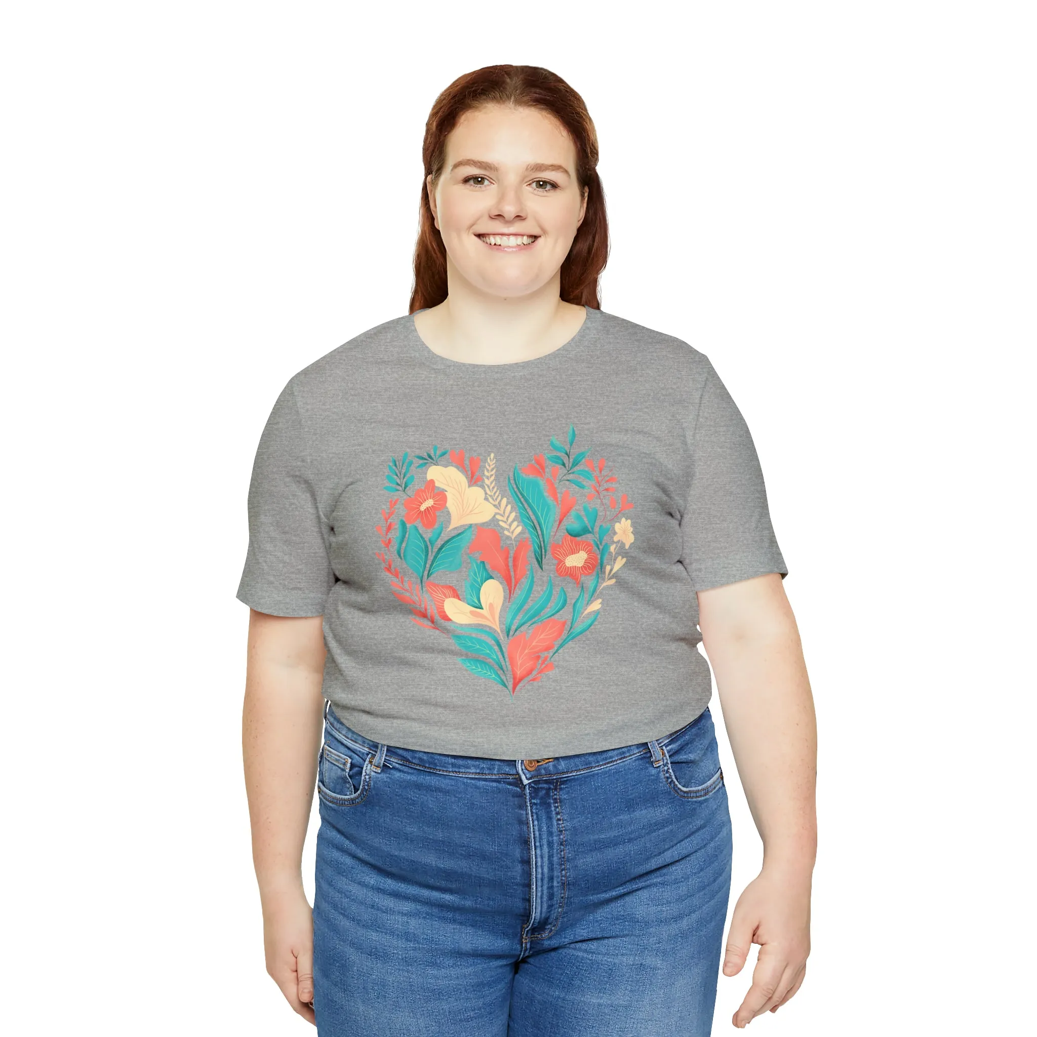 Flower Heart T-Shirt | Love Ya Mom Tee |  Bella Canvas 3001 Unisex |  Mother Short Sleeve Tshirt