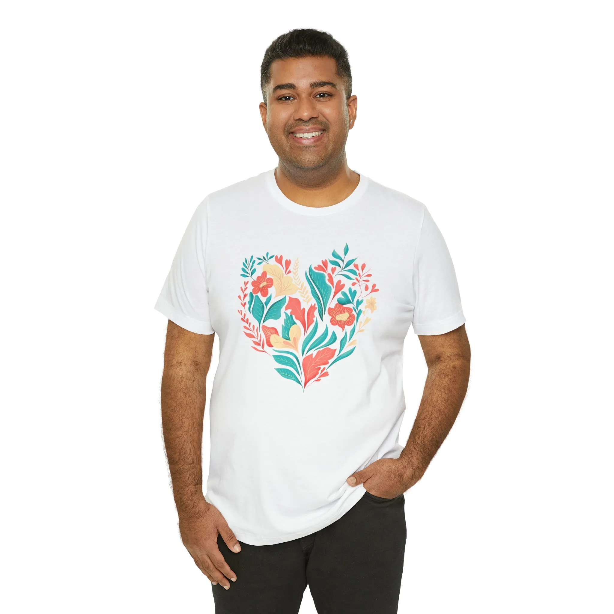 Flower Heart T-Shirt | Love Ya Mom Tee |  Bella Canvas 3001 Unisex |  Mother Short Sleeve Tshirt