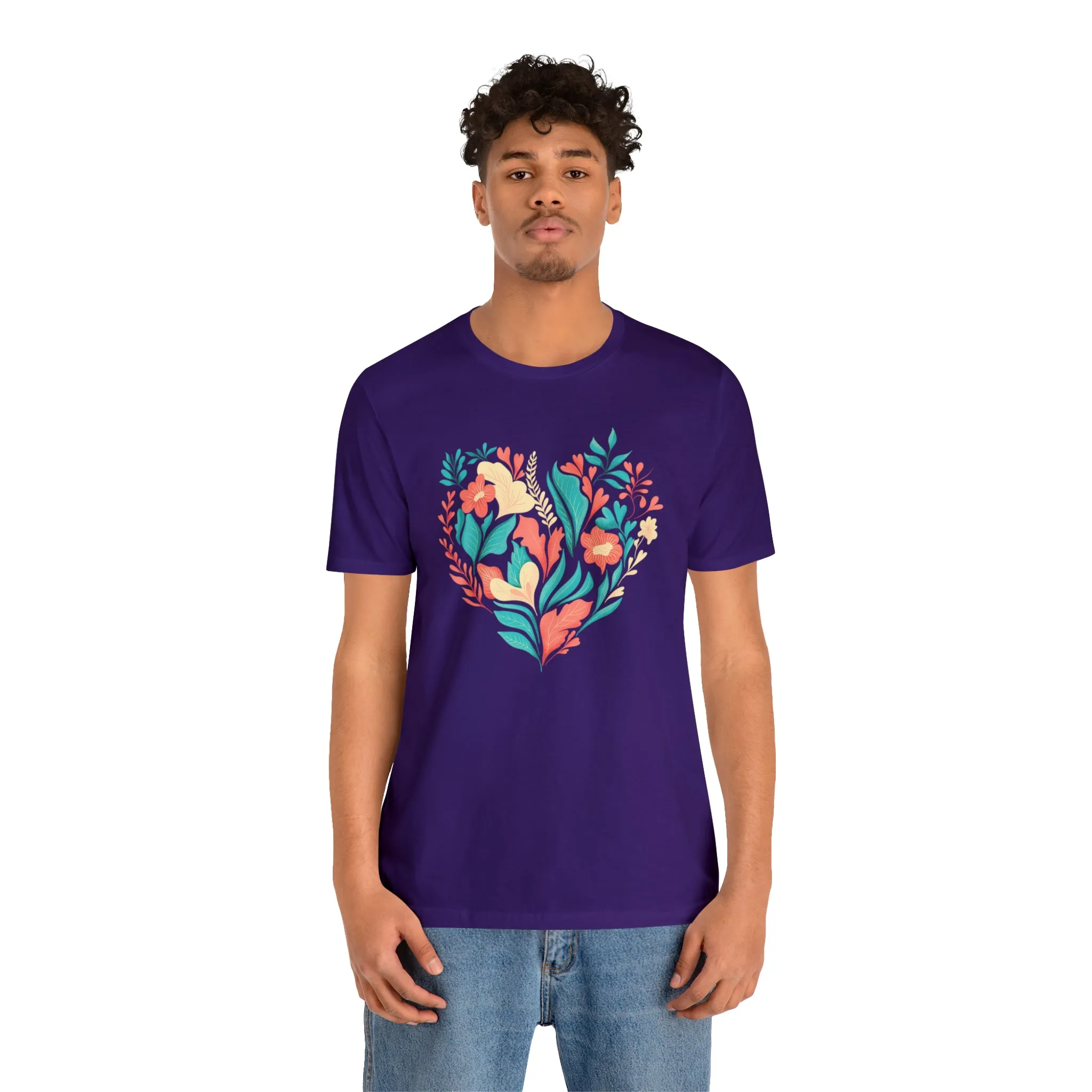Flower Heart T-Shirt | Love Ya Mom Tee |  Bella Canvas 3001 Unisex |  Mother Short Sleeve Tshirt