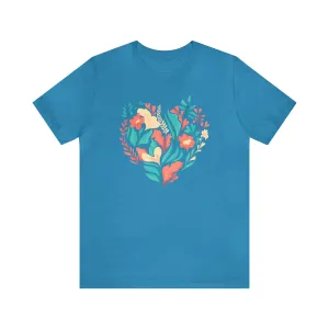 Flower Heart T-Shirt | Love Ya Mom Tee |  Bella Canvas 3001 Unisex |  Mother Short Sleeve Tshirt