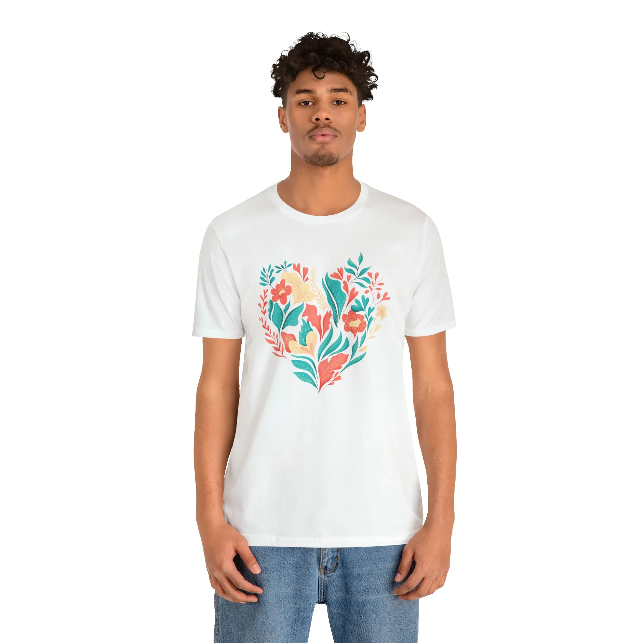 Flower Heart T-Shirt | Love Ya Mom Tee |  Bella Canvas 3001 Unisex |  Mother Short Sleeve Tshirt