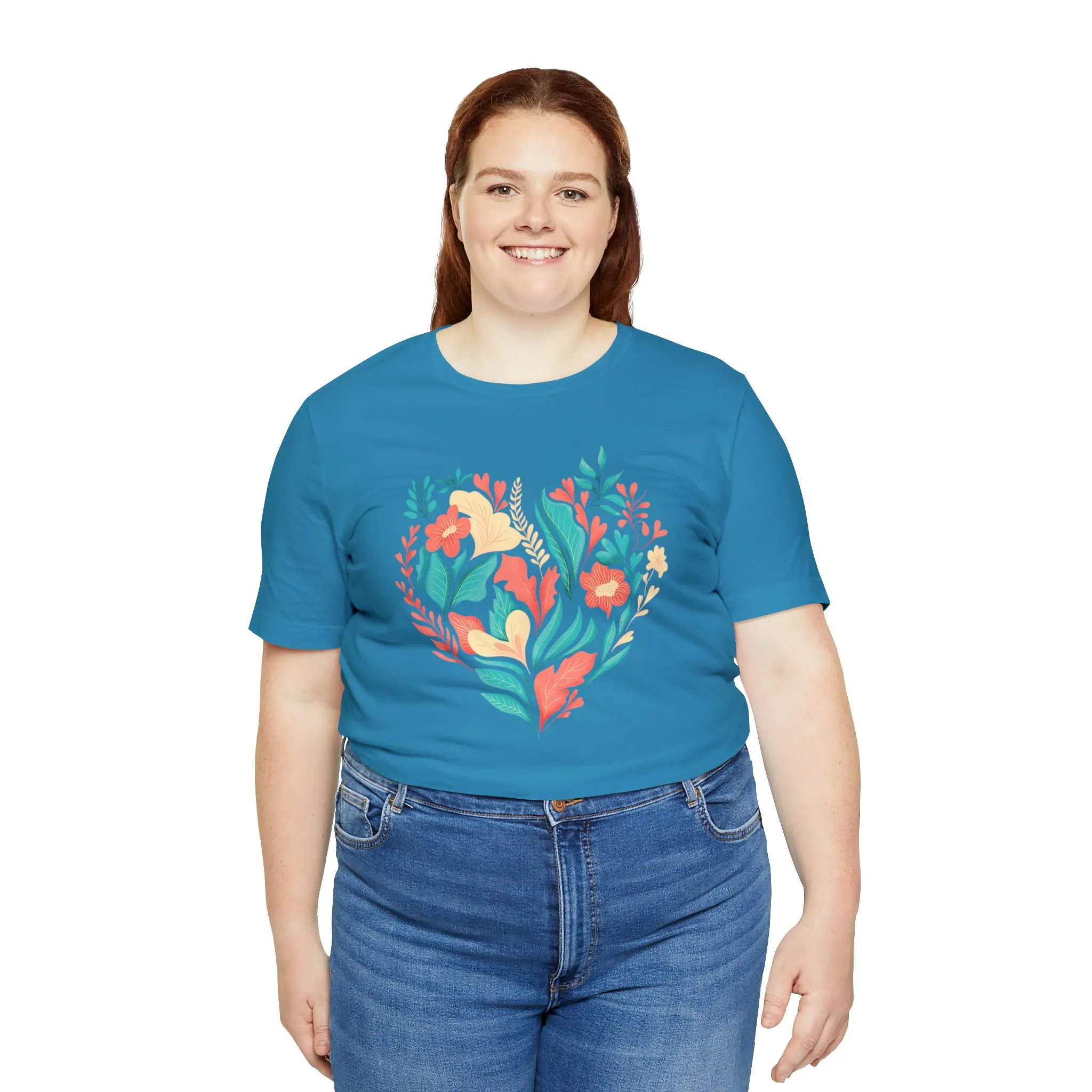 Flower Heart T-Shirt | Love Ya Mom Tee |  Bella Canvas 3001 Unisex |  Mother Short Sleeve Tshirt