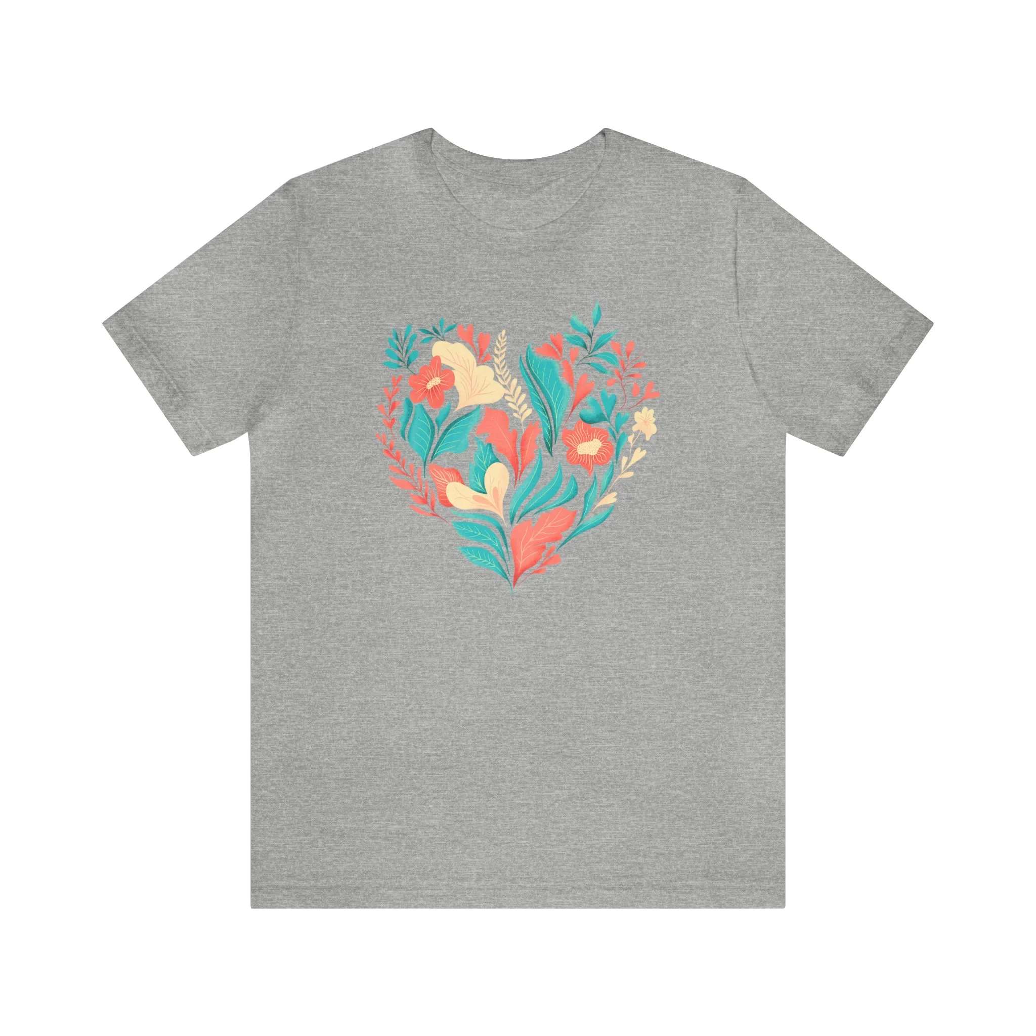 Flower Heart T-Shirt | Love Ya Mom Tee |  Bella Canvas 3001 Unisex |  Mother Short Sleeve Tshirt