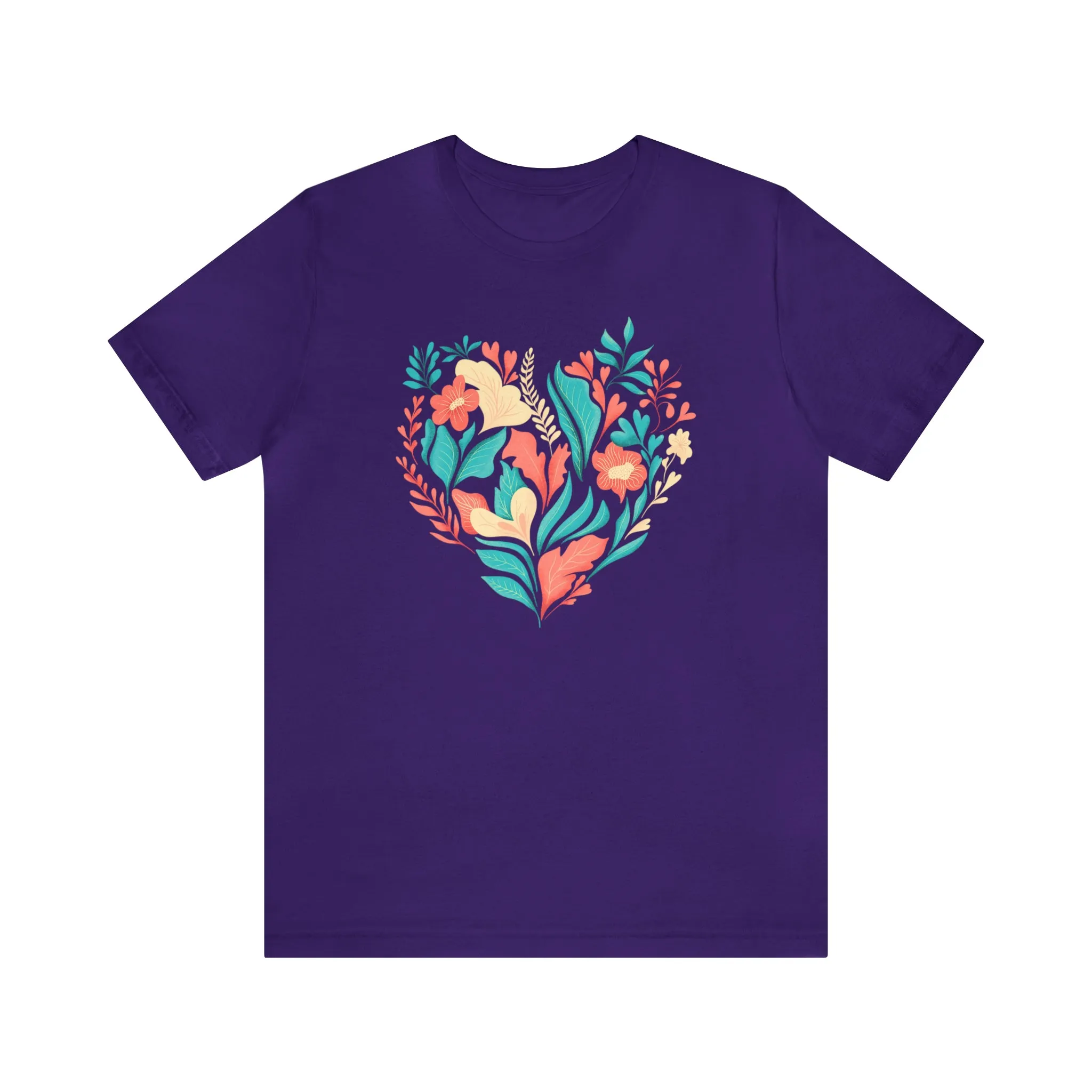 Flower Heart T-Shirt | Love Ya Mom Tee |  Bella Canvas 3001 Unisex |  Mother Short Sleeve Tshirt