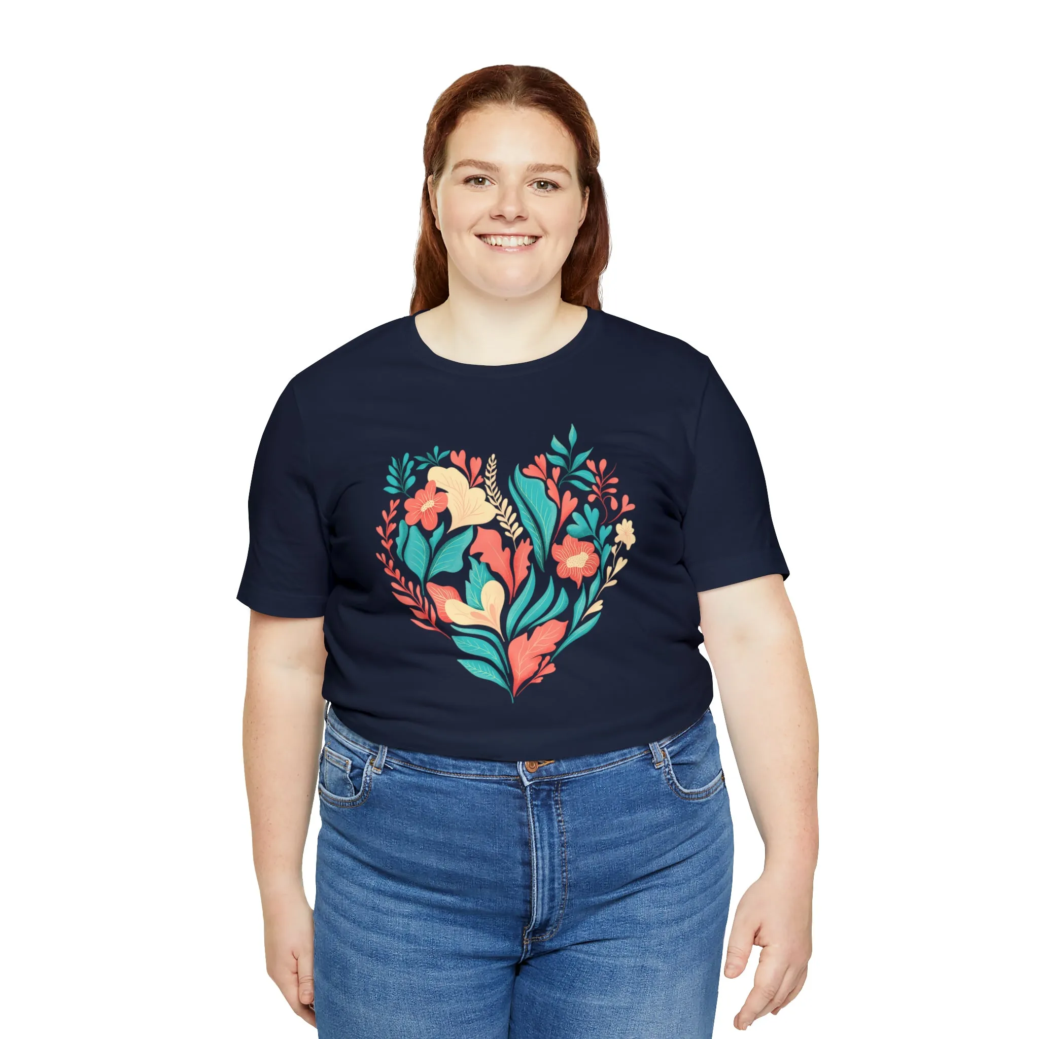 Flower Heart T-Shirt | Love Ya Mom Tee |  Bella Canvas 3001 Unisex |  Mother Short Sleeve Tshirt