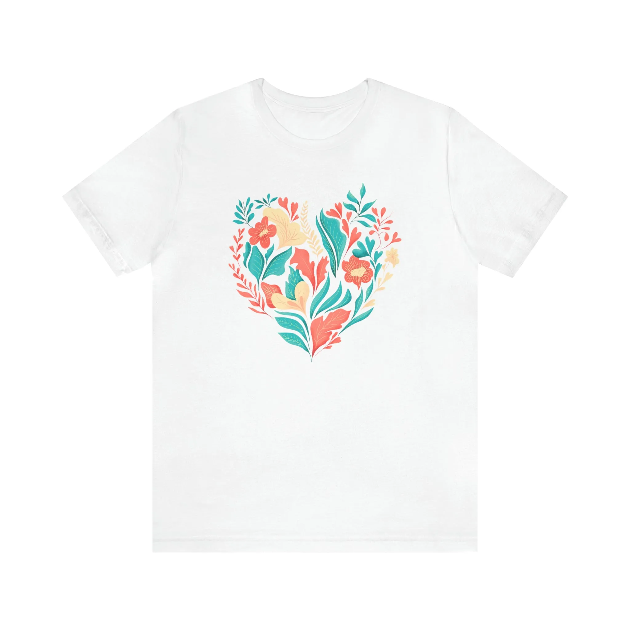 Flower Heart T-Shirt | Love Ya Mom Tee |  Bella Canvas 3001 Unisex |  Mother Short Sleeve Tshirt