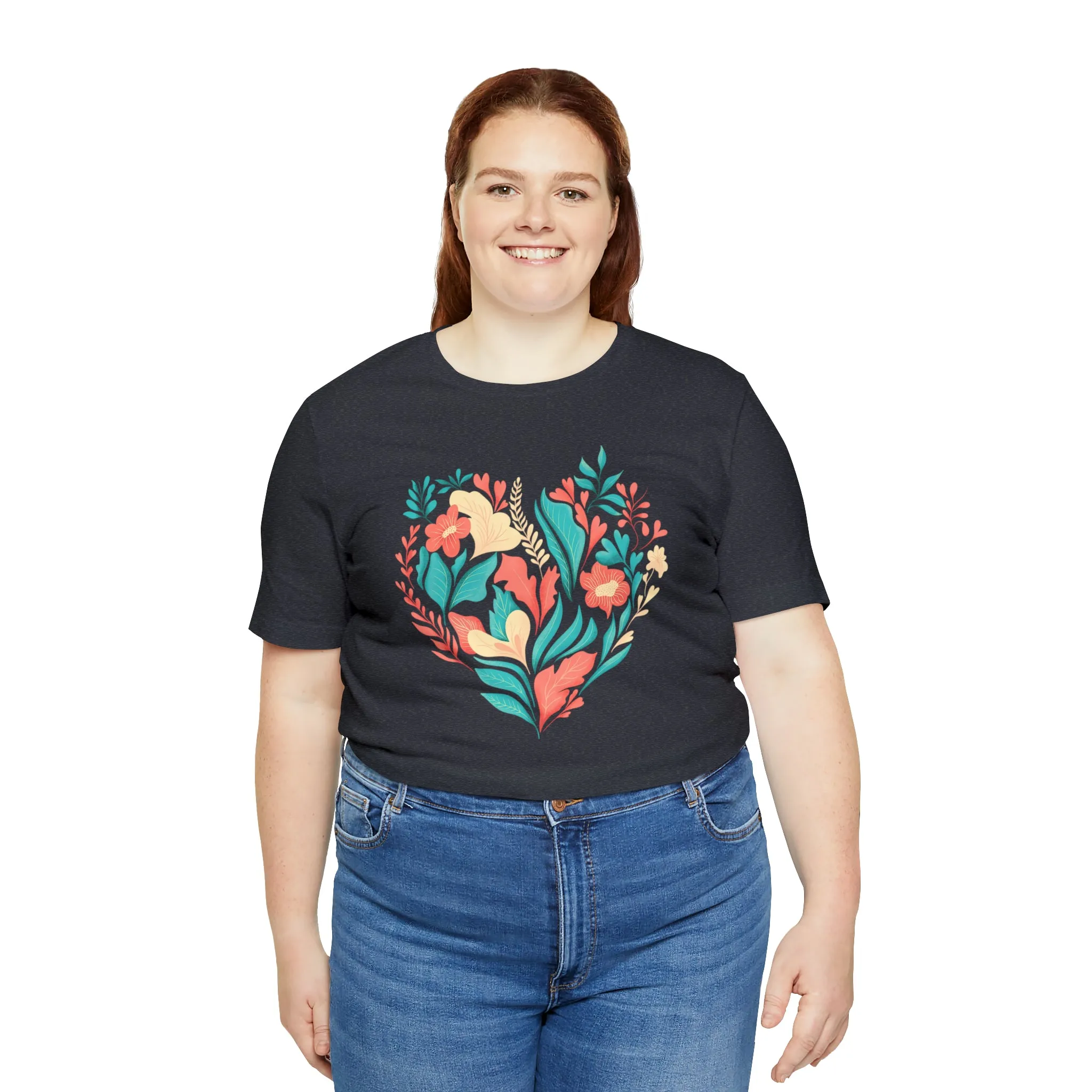 Flower Heart T-Shirt | Love Ya Mom Tee |  Bella Canvas 3001 Unisex |  Mother Short Sleeve Tshirt