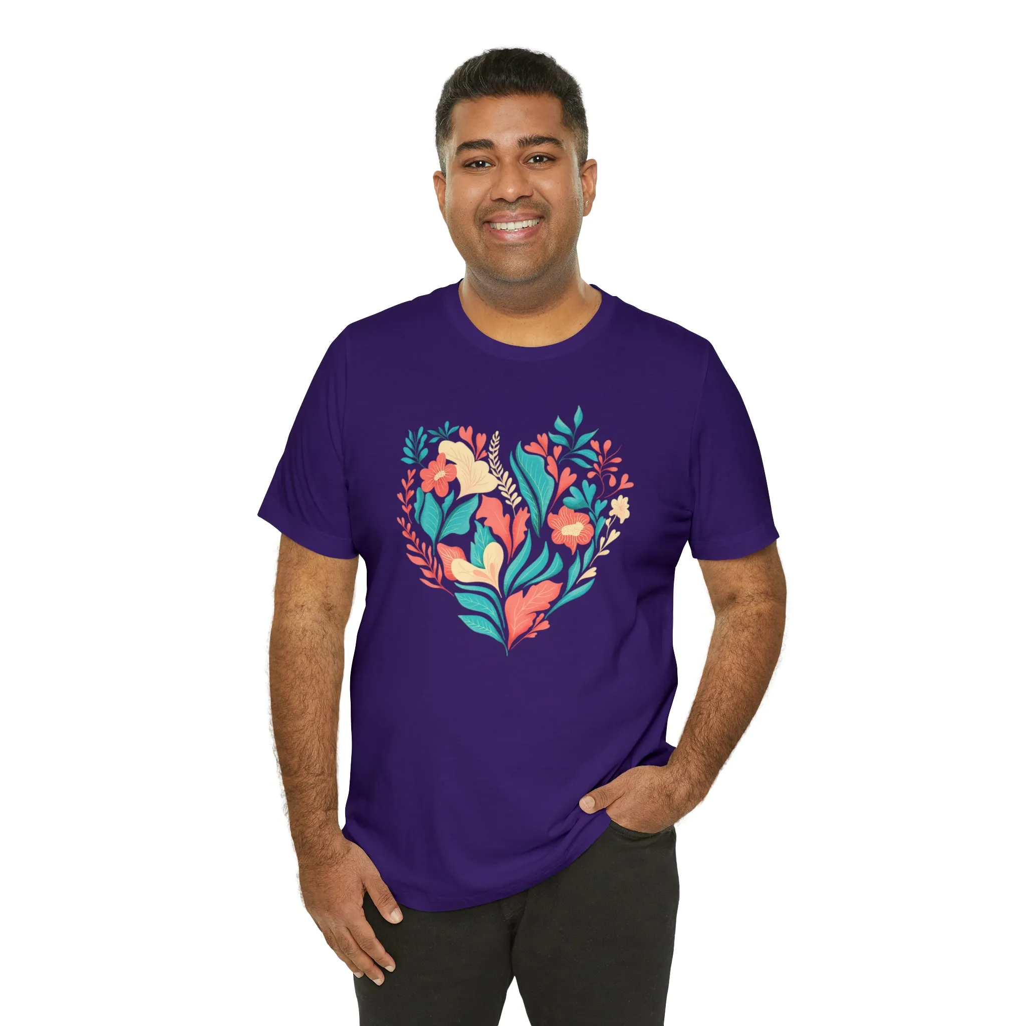 Flower Heart T-Shirt | Love Ya Mom Tee |  Bella Canvas 3001 Unisex |  Mother Short Sleeve Tshirt