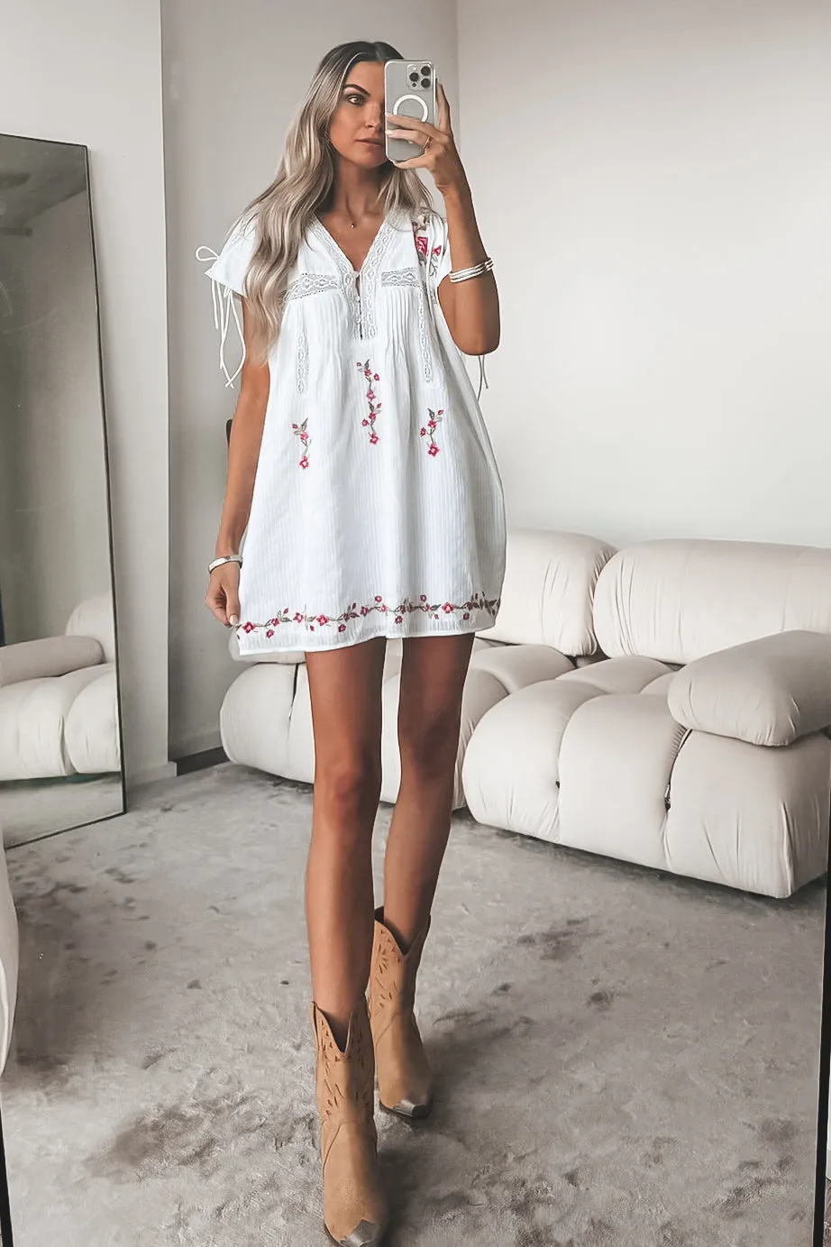 FOR LOVE & LEMONS Jolene Embroidered Mini Dress