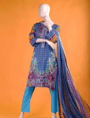 FR-4A - Floral Labyrinth   |  Linen Embroidered & Printed Unstitched Dress