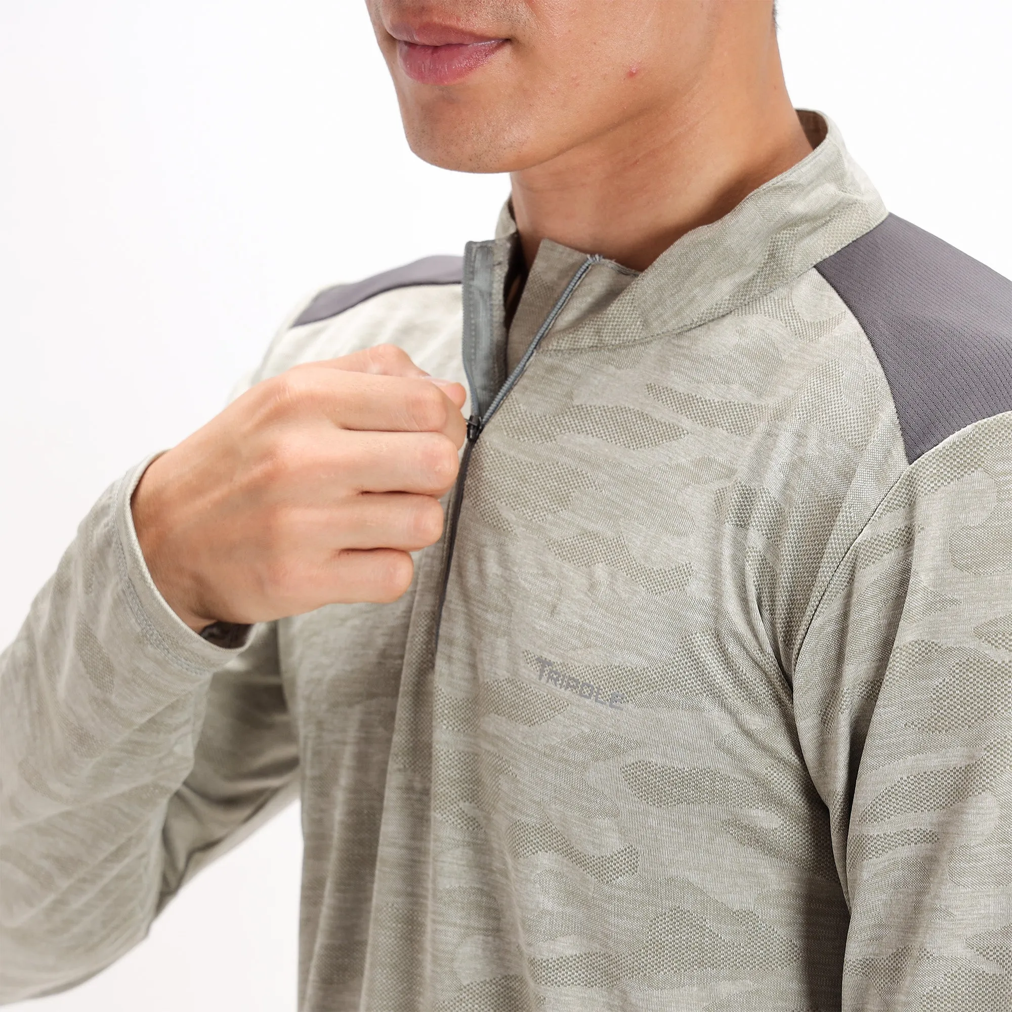 Full Sleeve Hiking and Trekking T-Shirt & Jersey | Light Grey