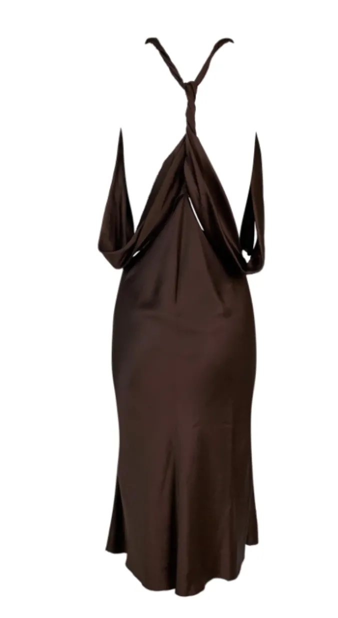 F/W 2002 GUCCI by T Ford brown silk