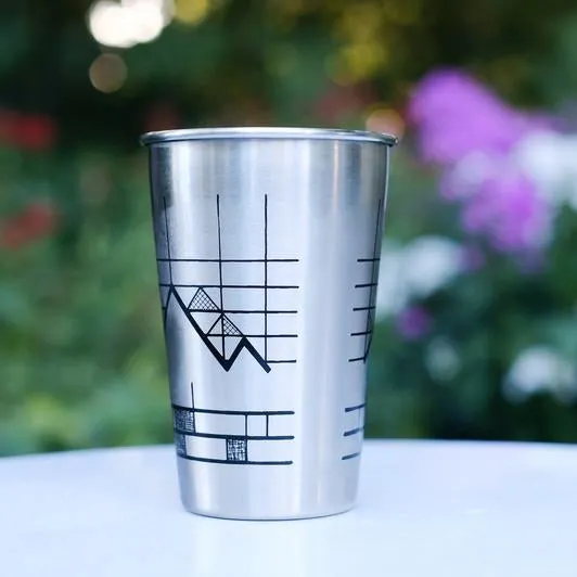 Geometric Mountain Stainless Steel Pint