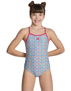 Girls Starfish Lightdrop Back Swimsuit - Rose/Multi