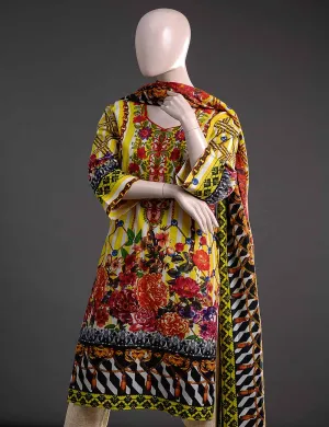 GK-4A - Graceful Heritage  |  Unstitched Printed & Embroidered Khaddar Dress