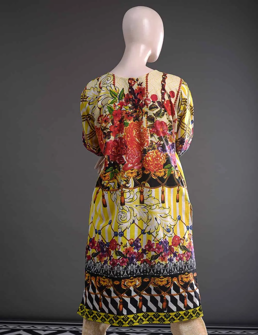 GK-4A - Graceful Heritage  |  Unstitched Printed & Embroidered Khaddar Dress