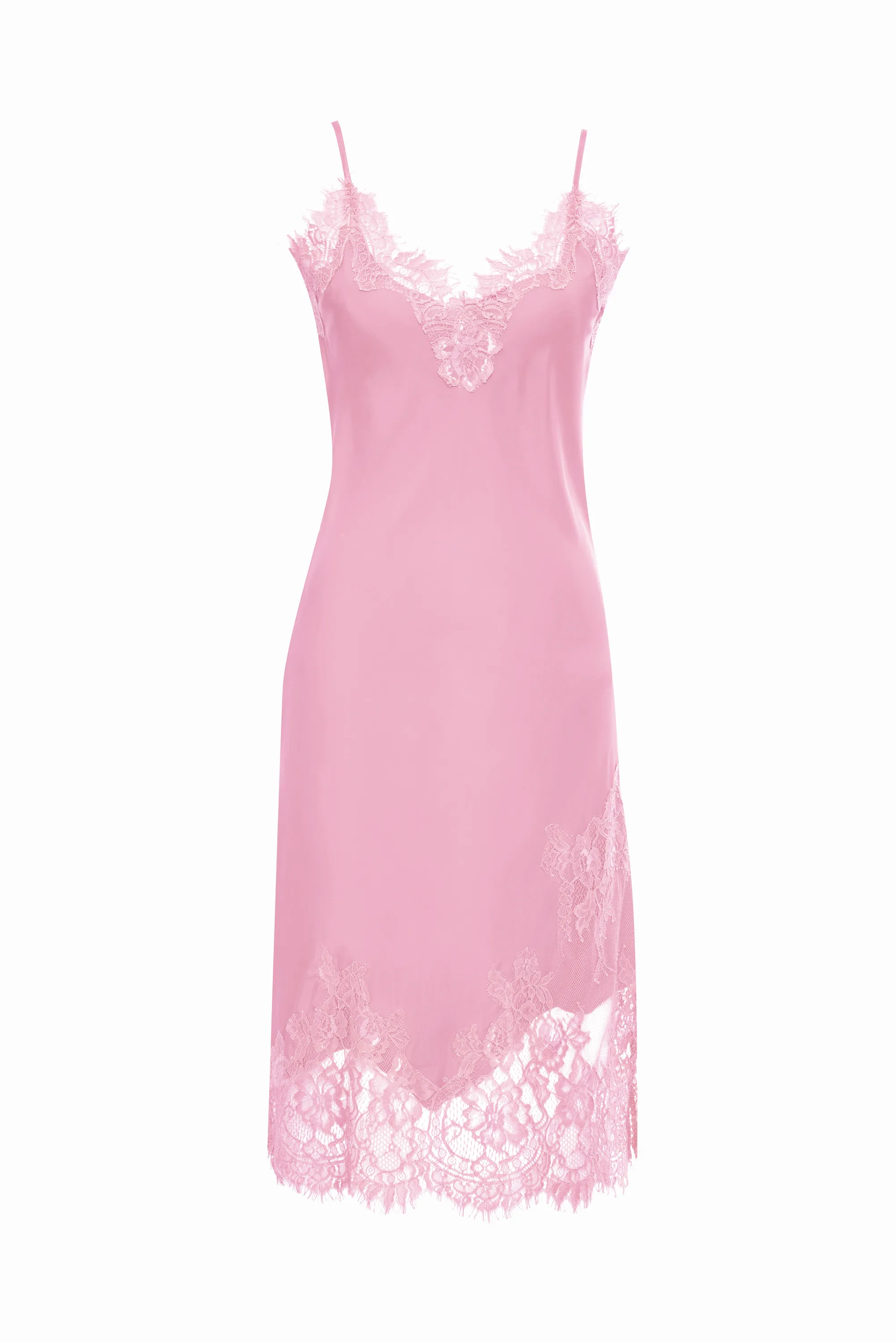 Grace Lace Silk Dress - Pretty In Pink