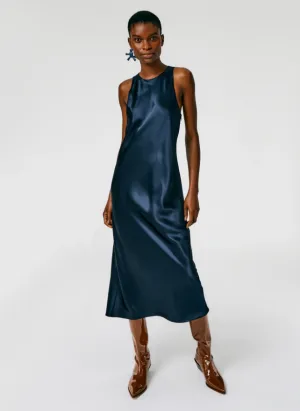 Heavy Satin Midi Bias Dress