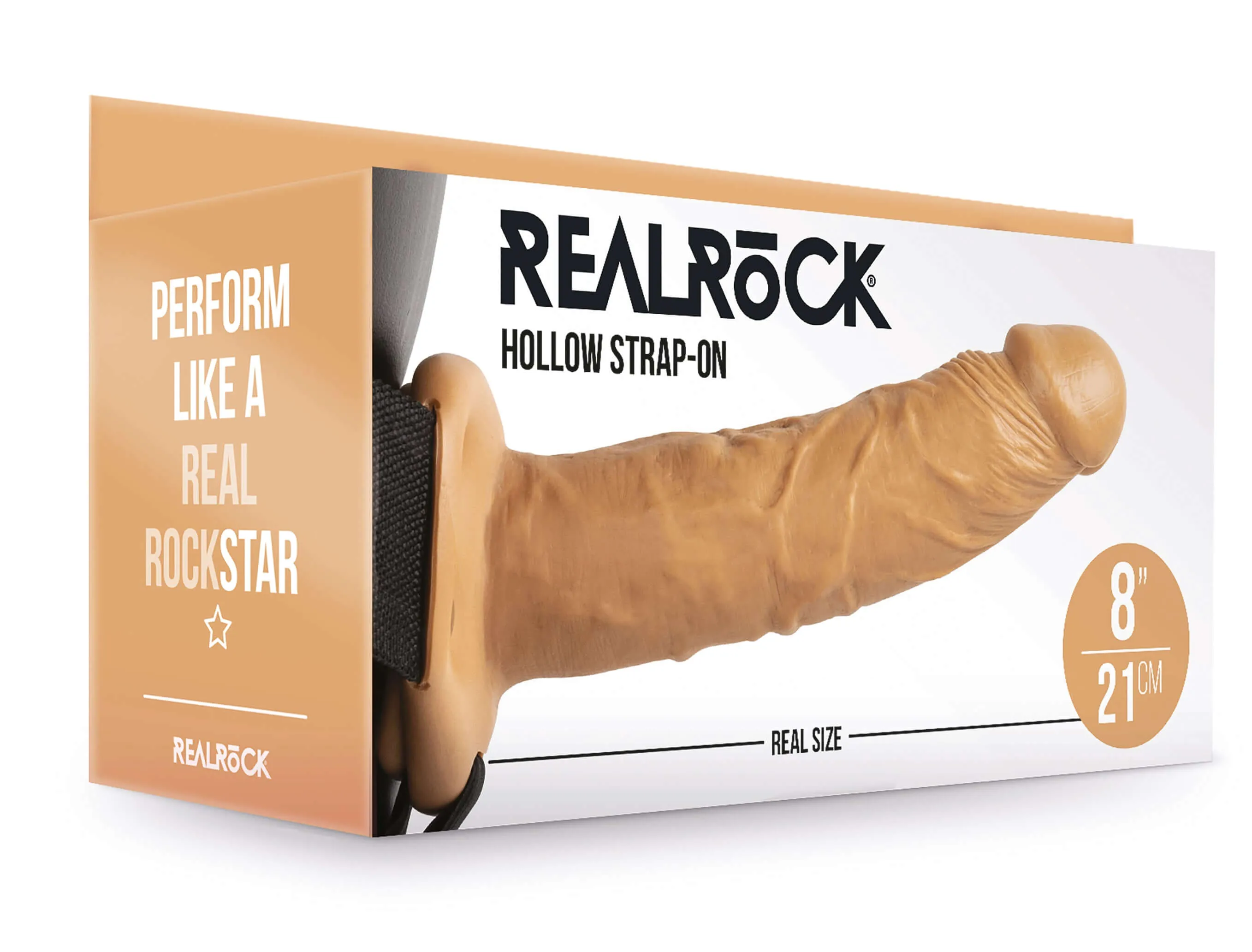 Hollow Strap-on Without Balls 8 Inch - Tan