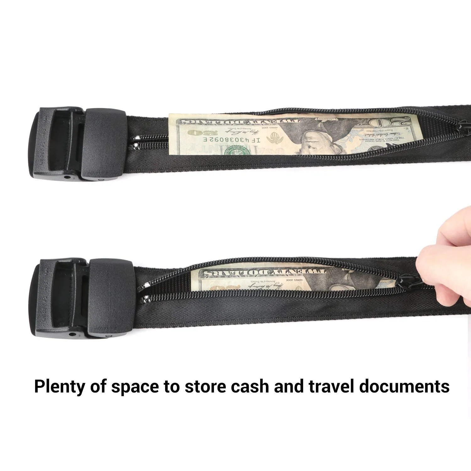 JASGOOD Men Travel Security Money Belt with Hidden Money Pocket  Unisex Nickel free Nylon Belt Cashsafe Anti-Theft