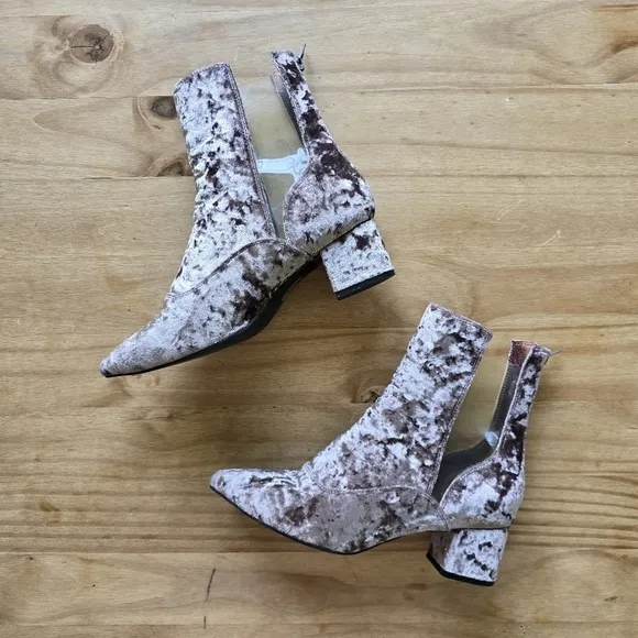 Jeffery Campbell X Free People Purple Velveteen Boho Heel Boot Ankle Boot Bootie