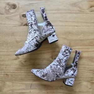 Jeffery Campbell X Free People Purple Velveteen Boho Heel Boot Ankle Boot Bootie