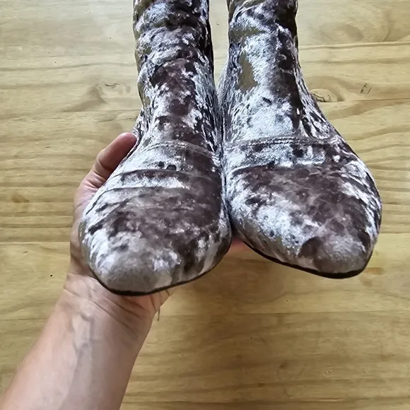 Jeffery Campbell X Free People Purple Velveteen Boho Heel Boot Ankle Boot Bootie
