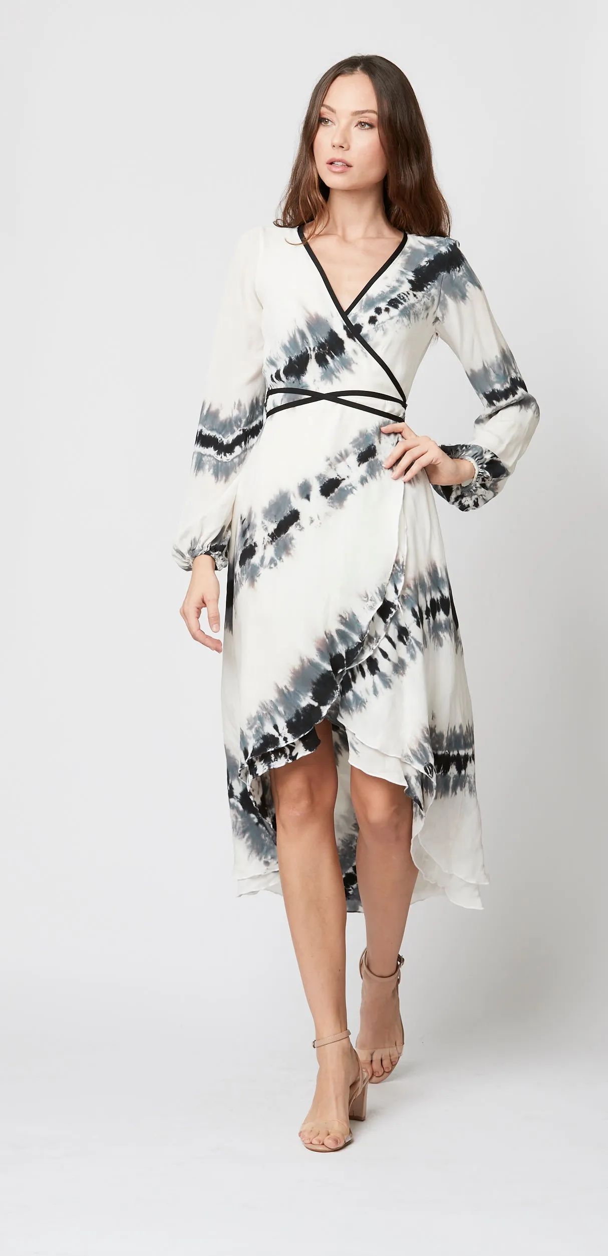 Jennifer Wrap Dress in 100% Silk Georgette