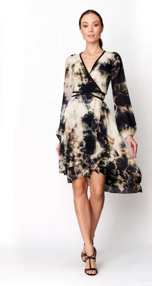 Jennifer Wrap Dress in 100% Silk Georgette