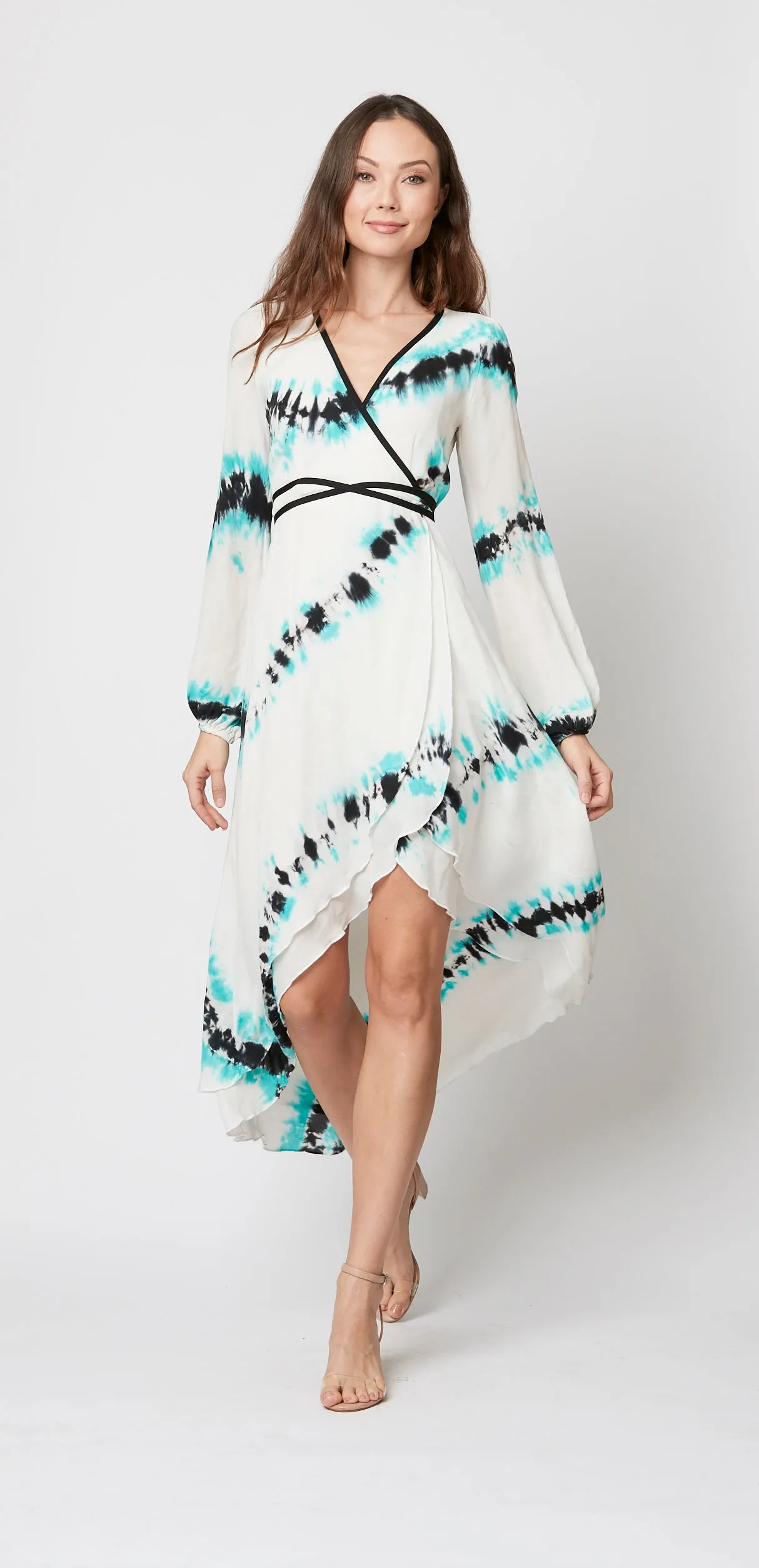 Jennifer Wrap Dress in 100% Silk Georgette