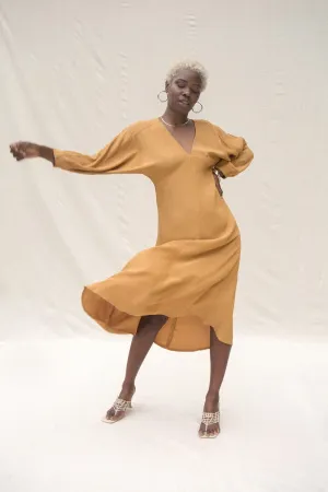 JIMENA DRESS - MARIGOLD CRINKLE