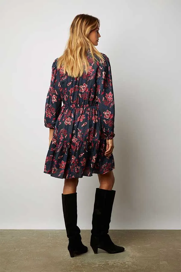 JOSEFINA SILK BLEND FLORAL PRINT MINI DRESS