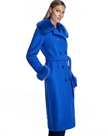 Julia & Stella by Maximilian Fur-Trimmed Wool Coat