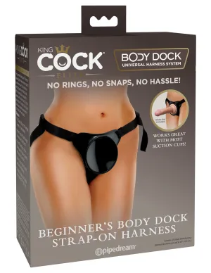 King Cock Elite Beginner's Body Dock Strap-on  Harness - Black