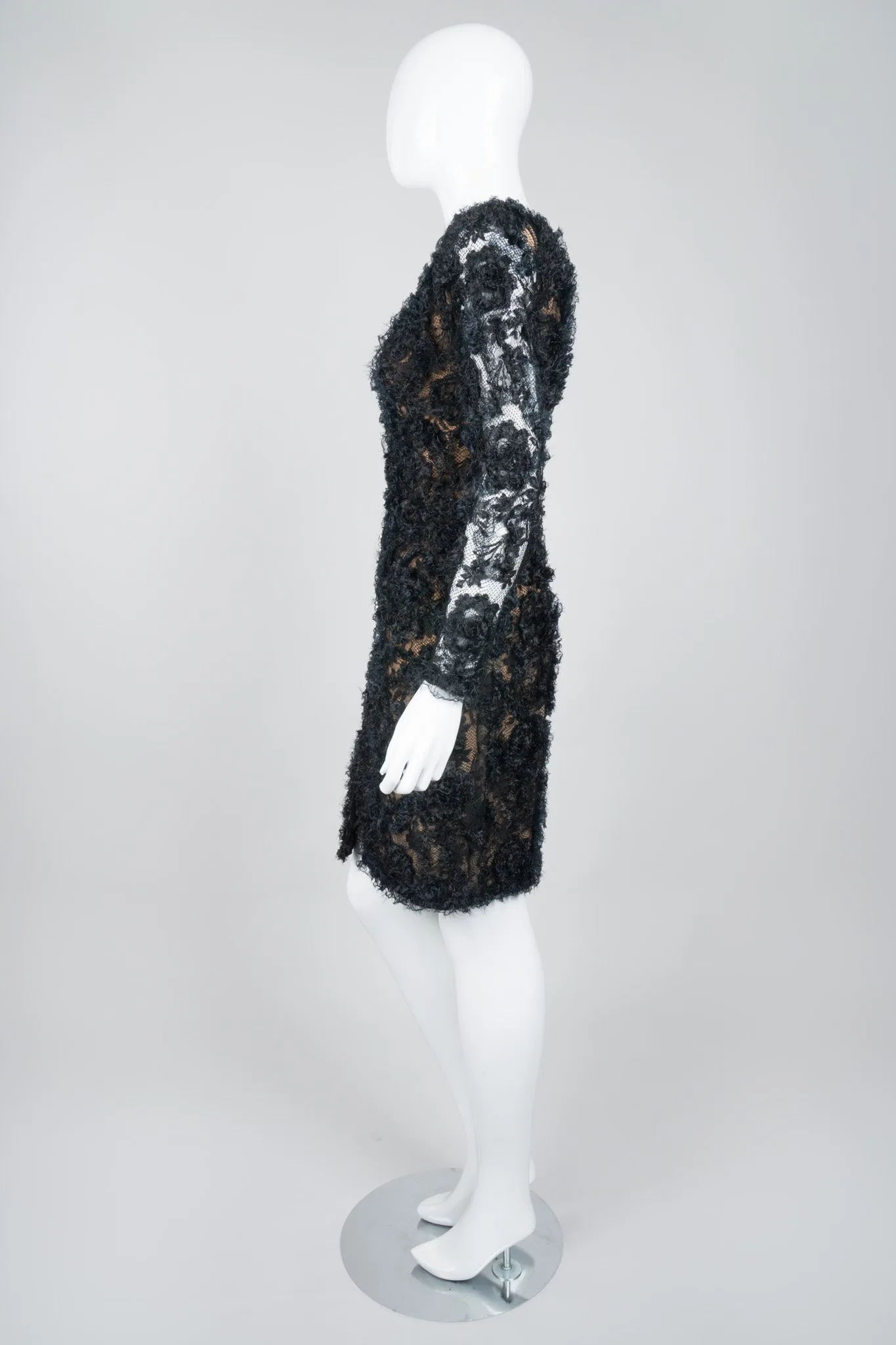 Lace Mesh Ruffle Dress