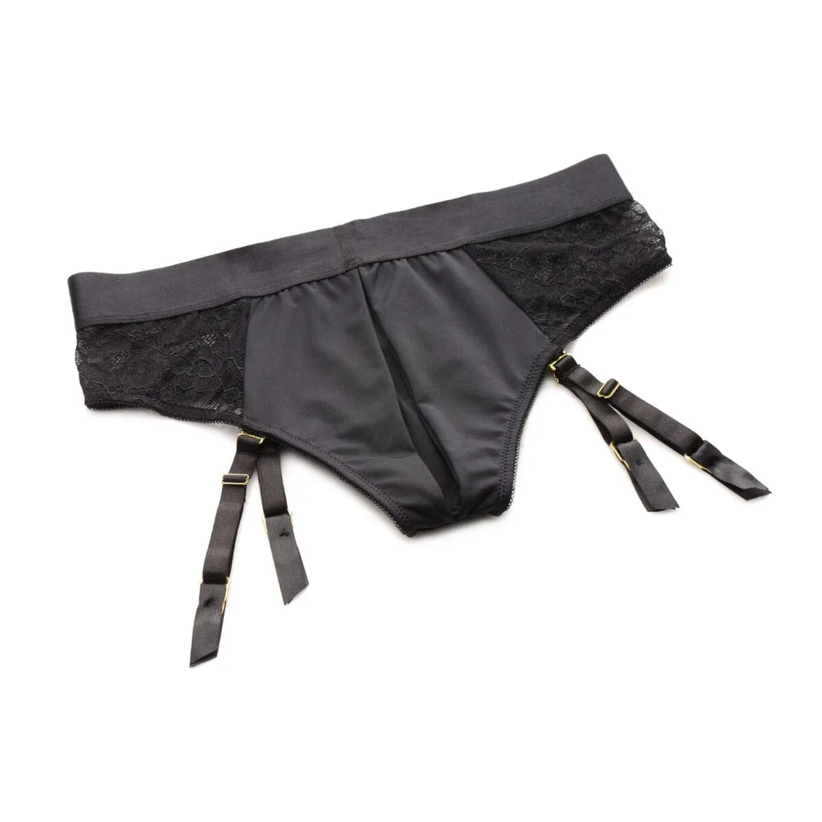 Laced Seductress 3-in-1 Crotchless Panty Strap-On Harness