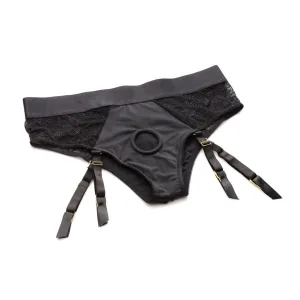 Laced Seductress 3-in-1 Crotchless Panty Strap-On Harness