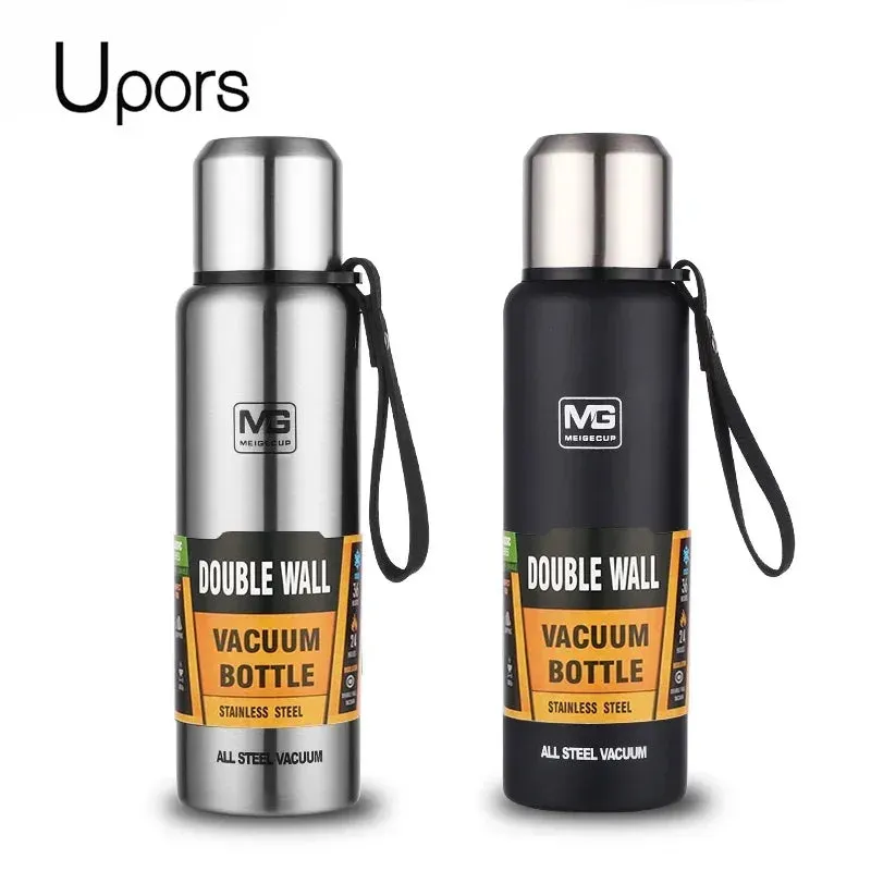 Large Capacity Stainless Steel Thermos Portable Vacuum Flask Insulated Thermos with Laynard Handle Thermos Bottle Hot and Cold