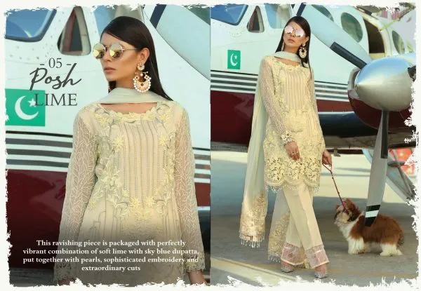 Latest Pakistani Party Dress in Lime Touch # C2042