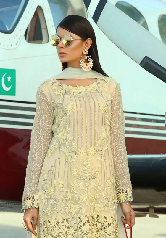 Latest Pakistani Party Dress in Lime Touch # C2042