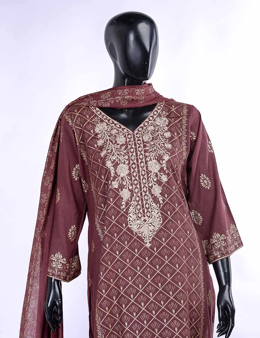 LC-1A - Briallen Blossom  |  Unstitched Printed & Embroidered Cambric Dress