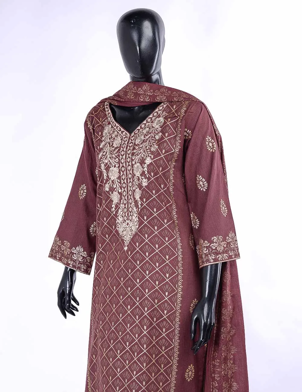 LC-1A - Briallen Blossom  |  Unstitched Printed & Embroidered Cambric Dress